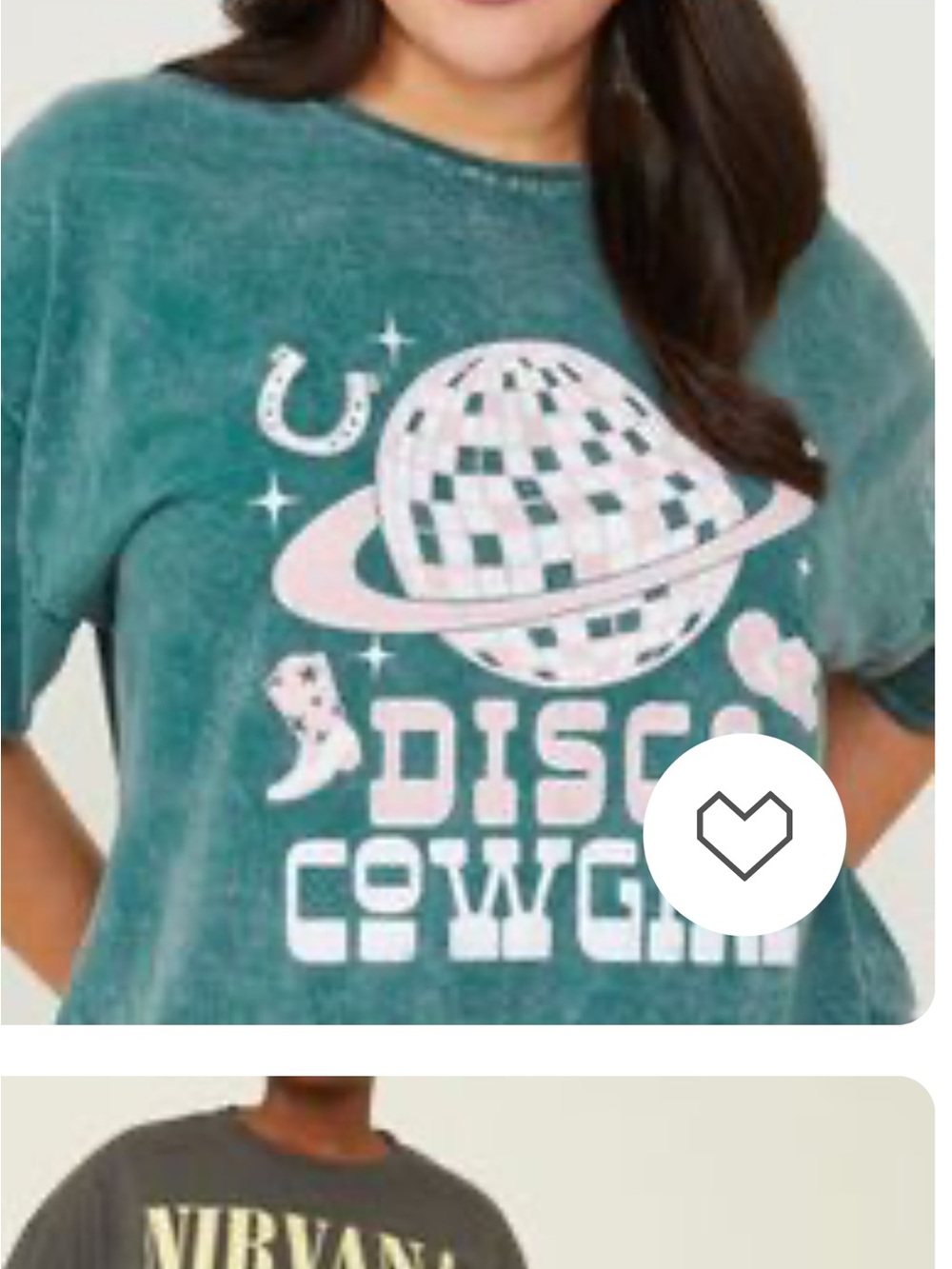 ARULA Teal Tee with Pink Disco Cowgirl Graphic